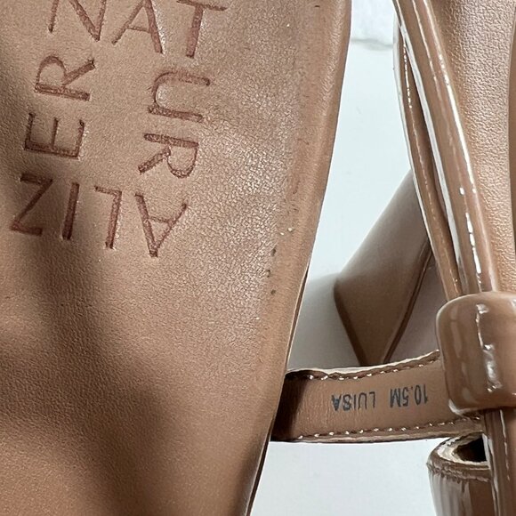 Naturalizer Luisa Beige Patent Strappy High Heel Sandals Leather Upper 10.5M - Picture 10 of 10